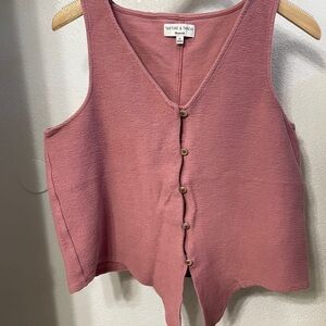 Madewell Mauve Sleeveless Button-Down Blouse